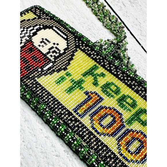 Keep It 100 Beaded Pendant Necklace Statement Native Amercan Made Medallion - Picture 6 of 11